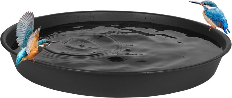 Bleuhome 2 Pack of 18 19 inch Plant Saucer (16.6 Inch Base), 2.7" Depth Tray, Large Deep Garden Plastic Flower Trays for Indoors Outdoor, Tray for Planter 15-19" (19", Black) - Image 3